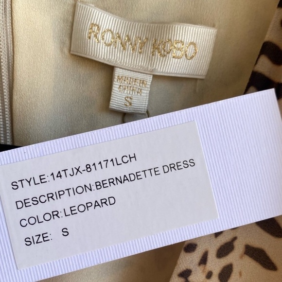 Ronny Kobo Leopard Bernadette Dress Chiffon Leopard Print Maxi Dress NWT - Picture 6 of 12